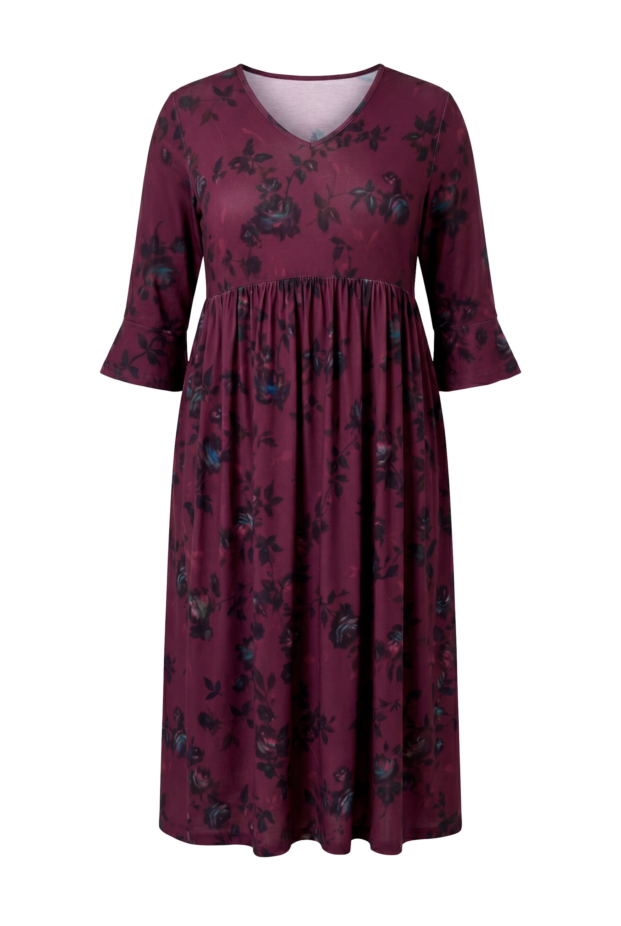 Ulla Popken Dress in 42-44 in Cyan blue / Wine red / Black, Item view