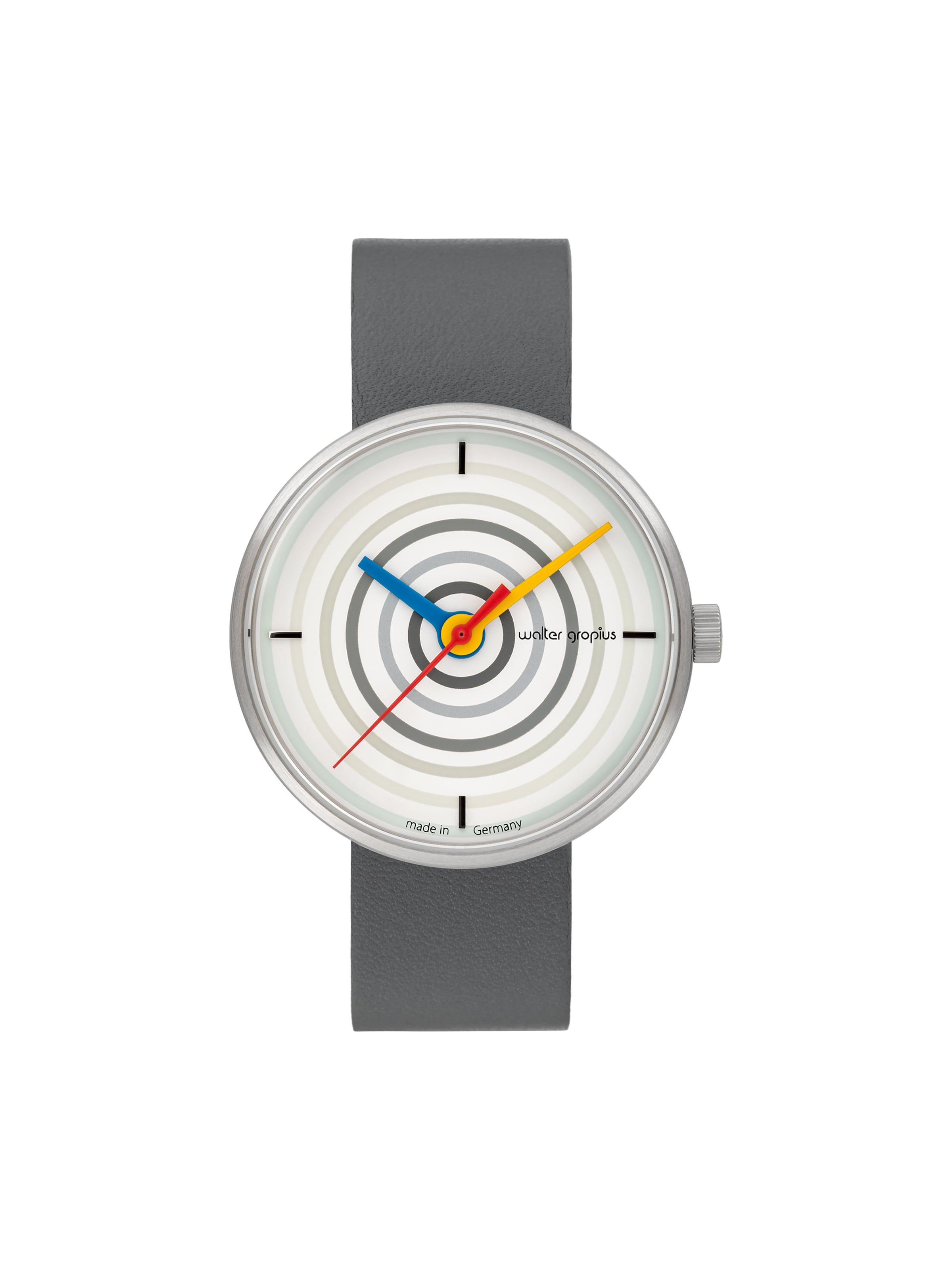 WALTER GROPIUS Analog Watch 'SPACE LOOPS' in Grey: front