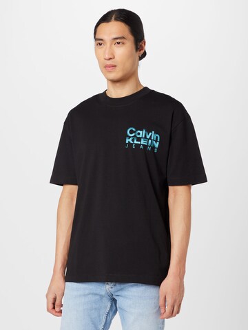 Tricou de la Calvin Klein Jeans pe negru: față