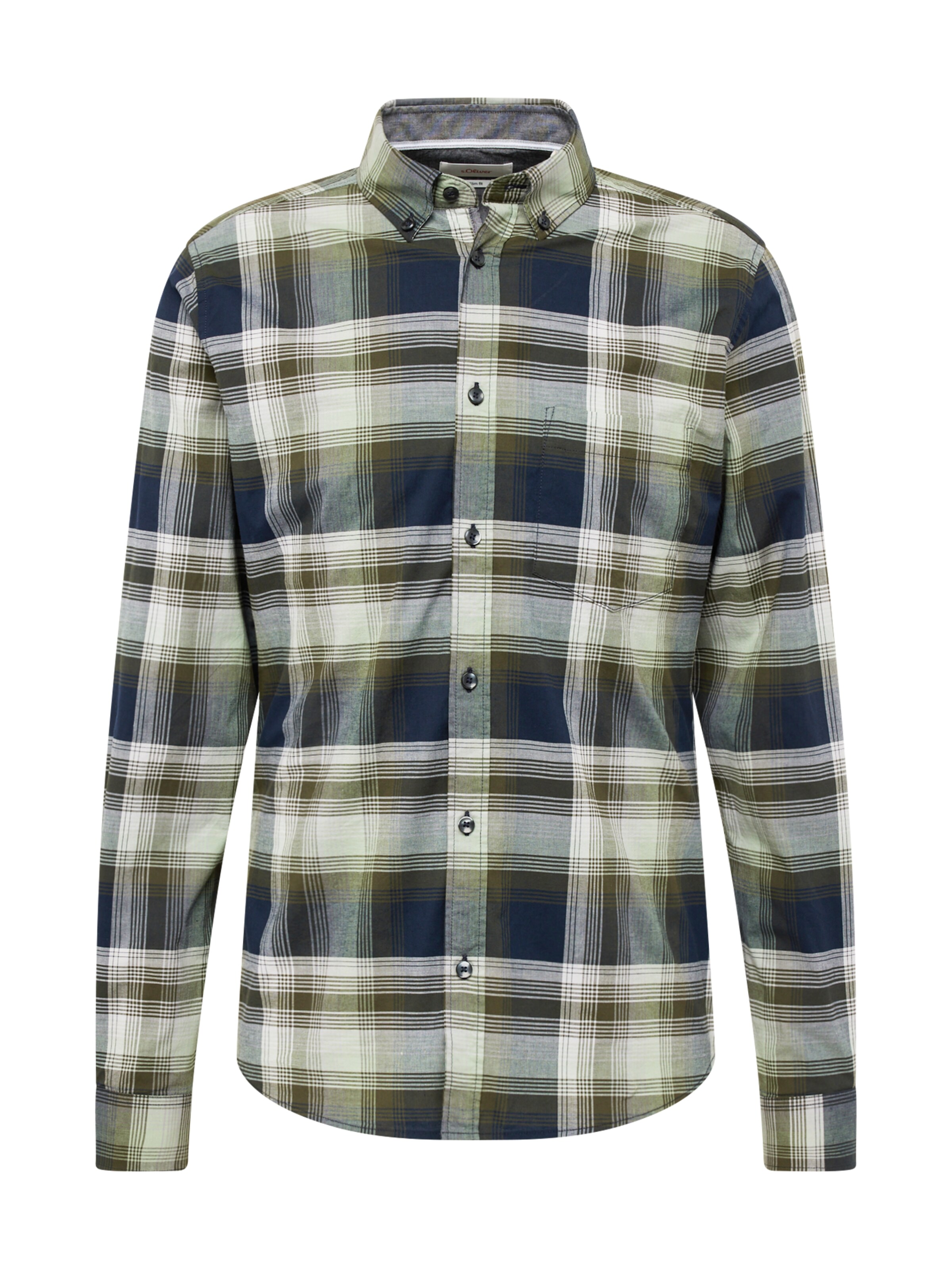 s.Oliver Přiléhavý střih Košile – zelená: přední strana