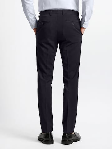Coupe slim Pantalon à plis 'Hoxdon' Finshley & Harding London en bleu