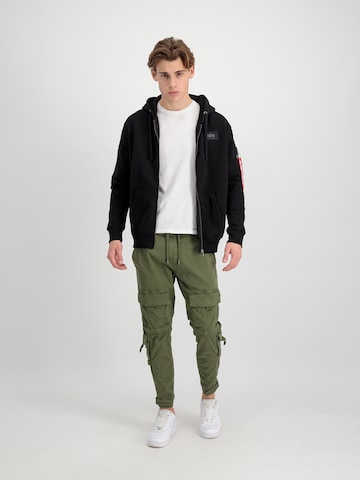 ALPHA INDUSTRIES Sweatjacke in Schwarz