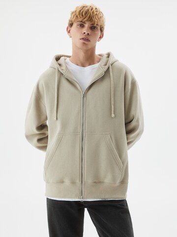 Pull&Bear Sweatvest in Beige: voorkant