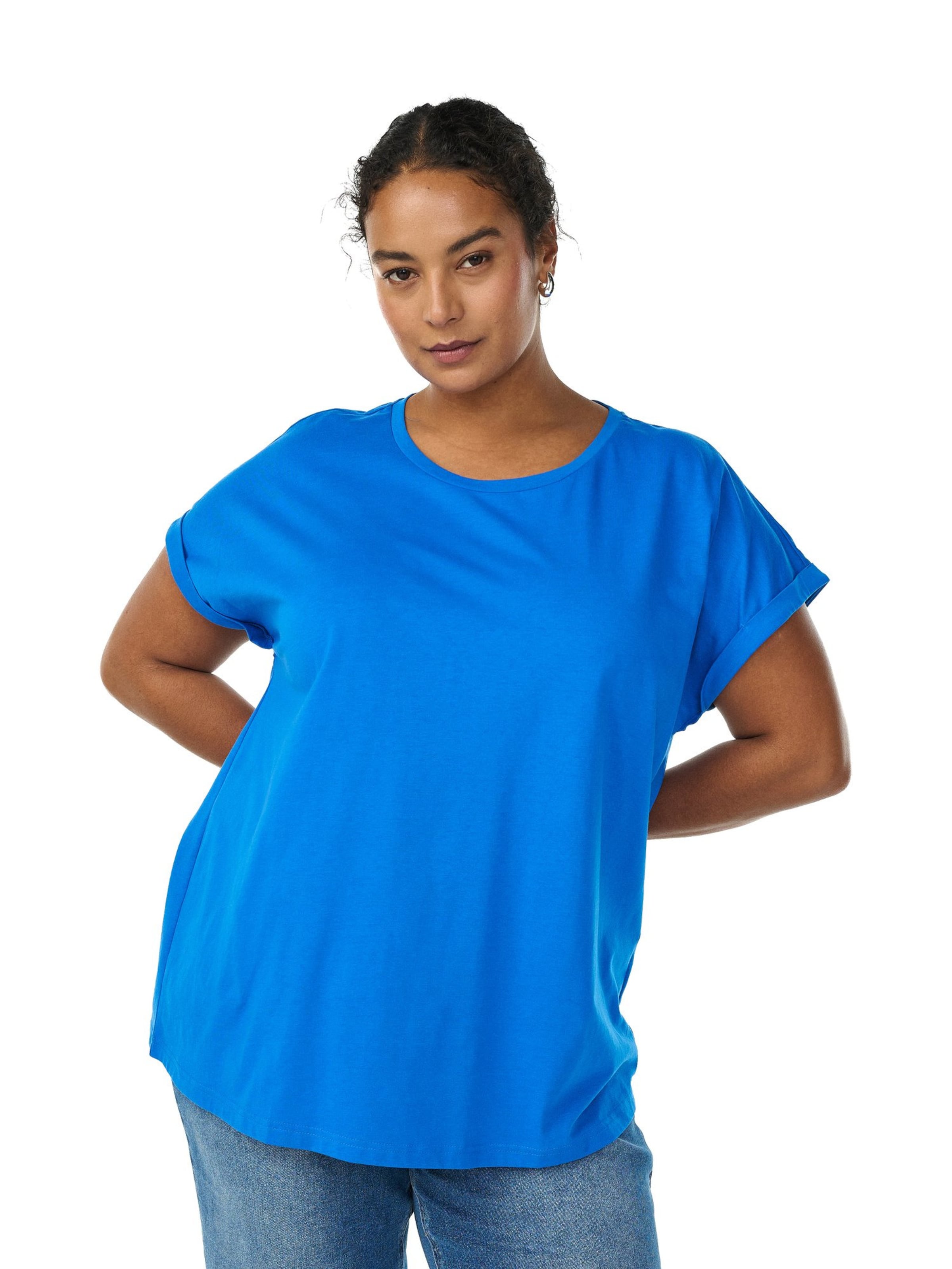 Zizzi Футболка 'Katja' в Синий: спереди