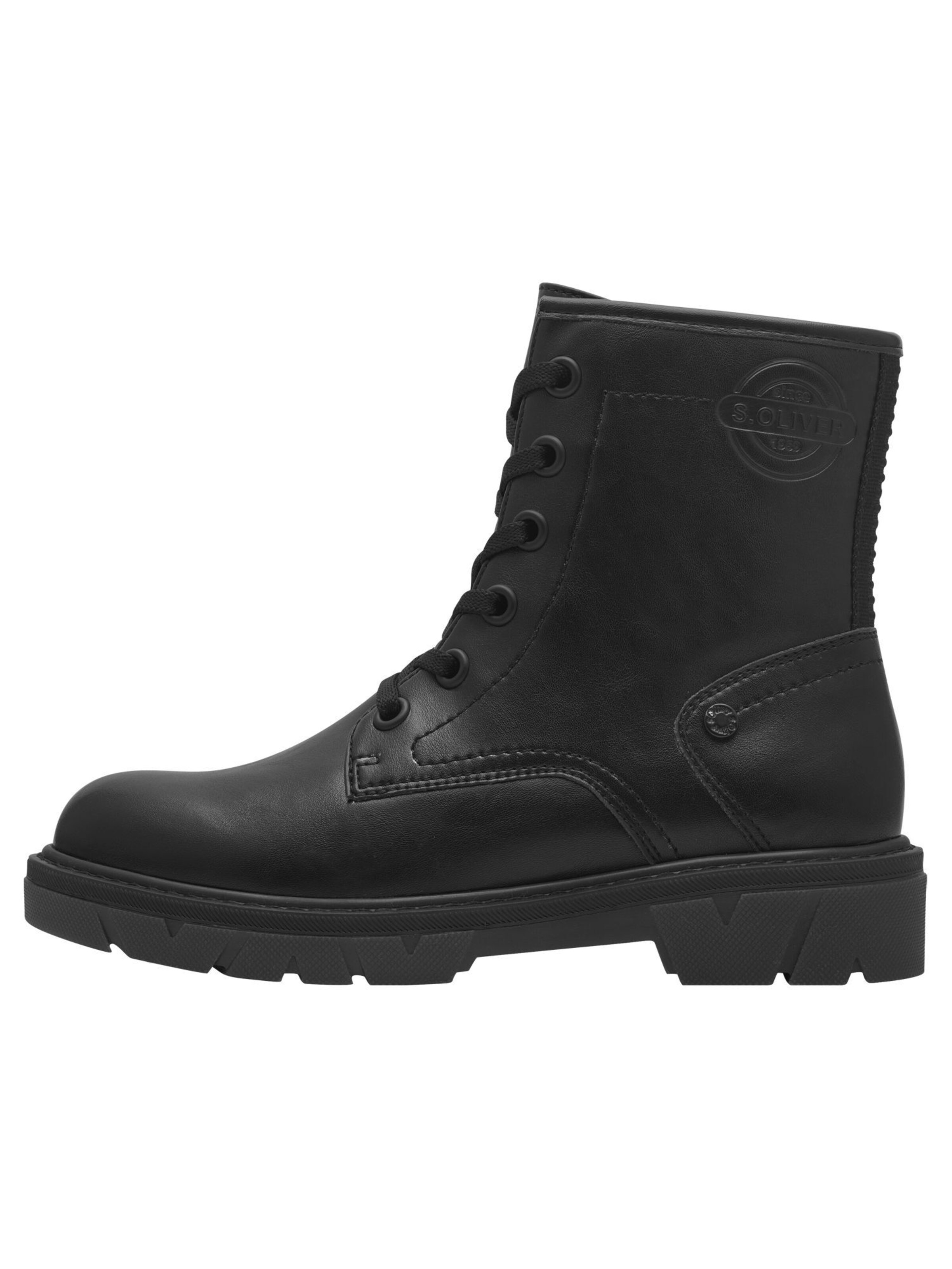 s.Oliver Schnürstiefelette in Schwarz