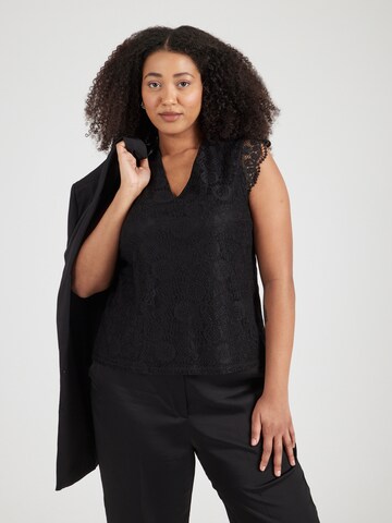Camicia da donna 'PCOLLINE' di PIECES Curve in nero: frontale