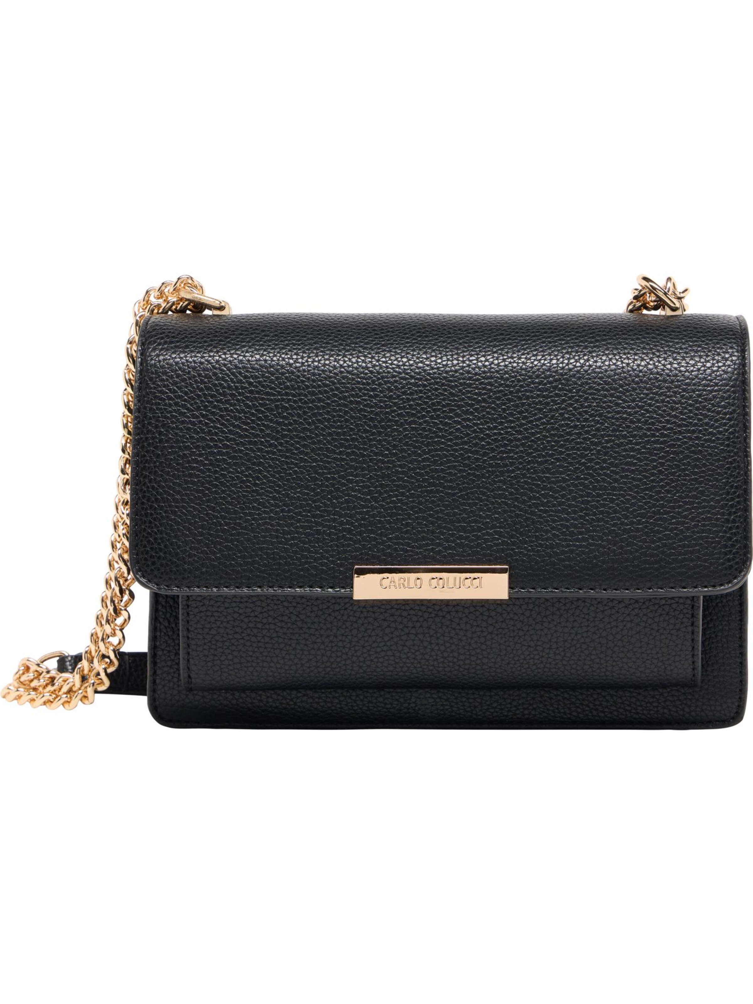 Carlo Colucci Schultertasche 'Elsler' in Schwarz: Vorderseite