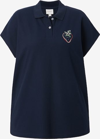 T-shirt Ulla Popken en bleu : devant