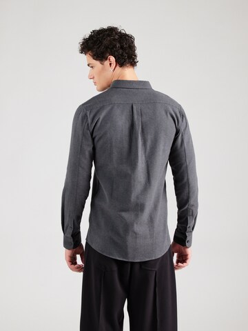 Lindbergh Regular Fit Hemd 'Brushed' in Grau
