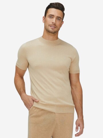 BELLEMERE NEW YORK Shirt 'Essential Kaschmir-Seide Slim Fit T-Shirt'‌‌‌‌‌‌‌ in Beige: Vorderseite
