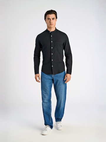 Lindbergh Slim fit Button Up Shirt in Black
