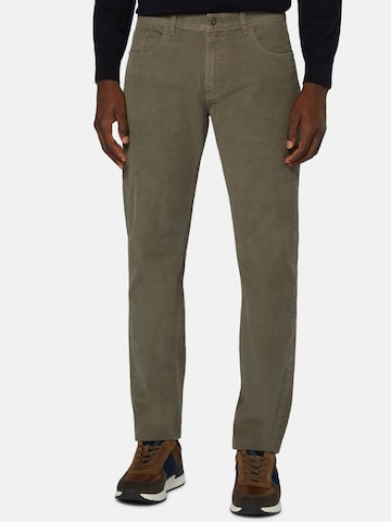 Boggi Milano Slim fit Pants in Green: front