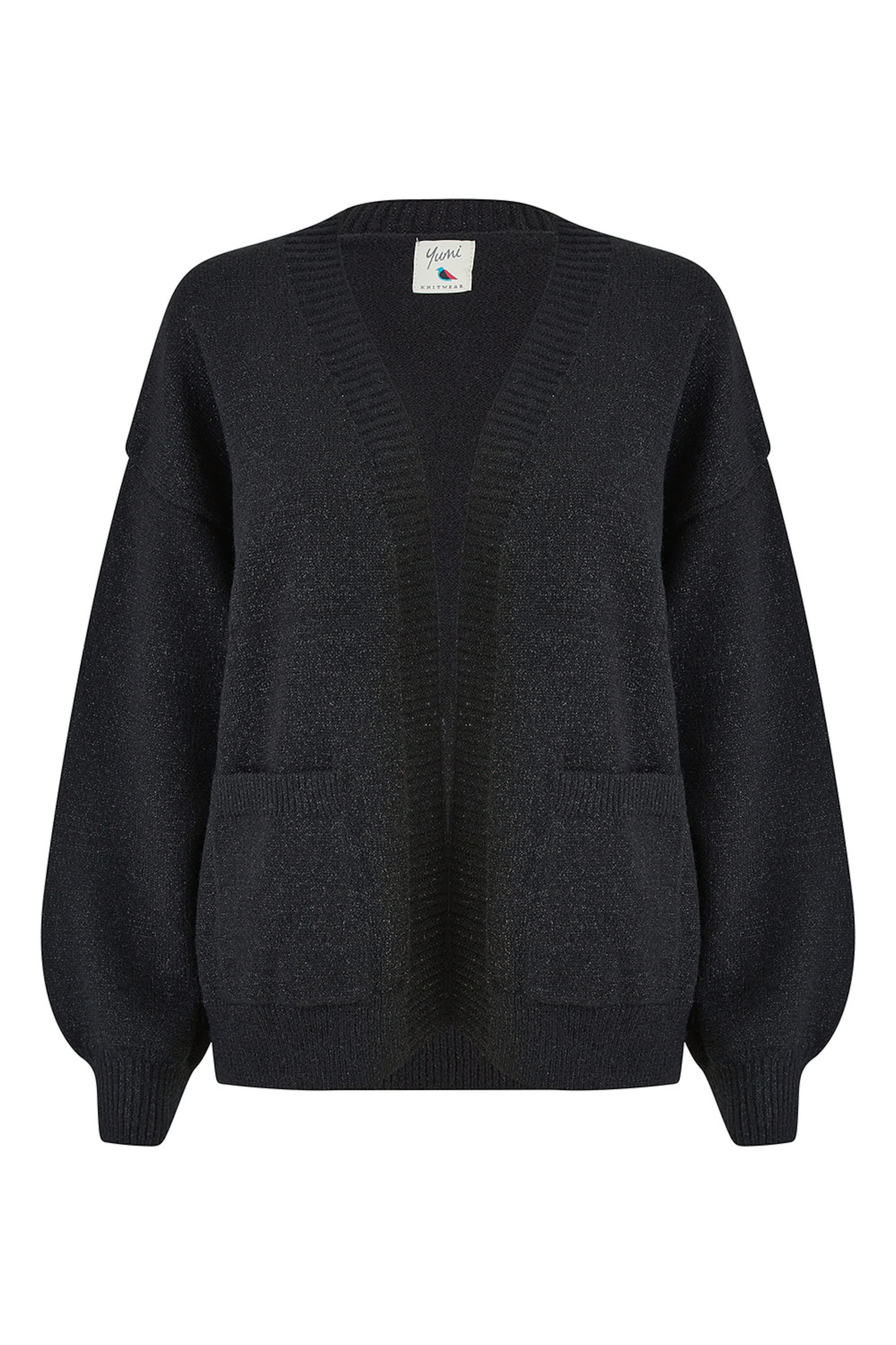 Yumi Knit Cardigan in Black: front