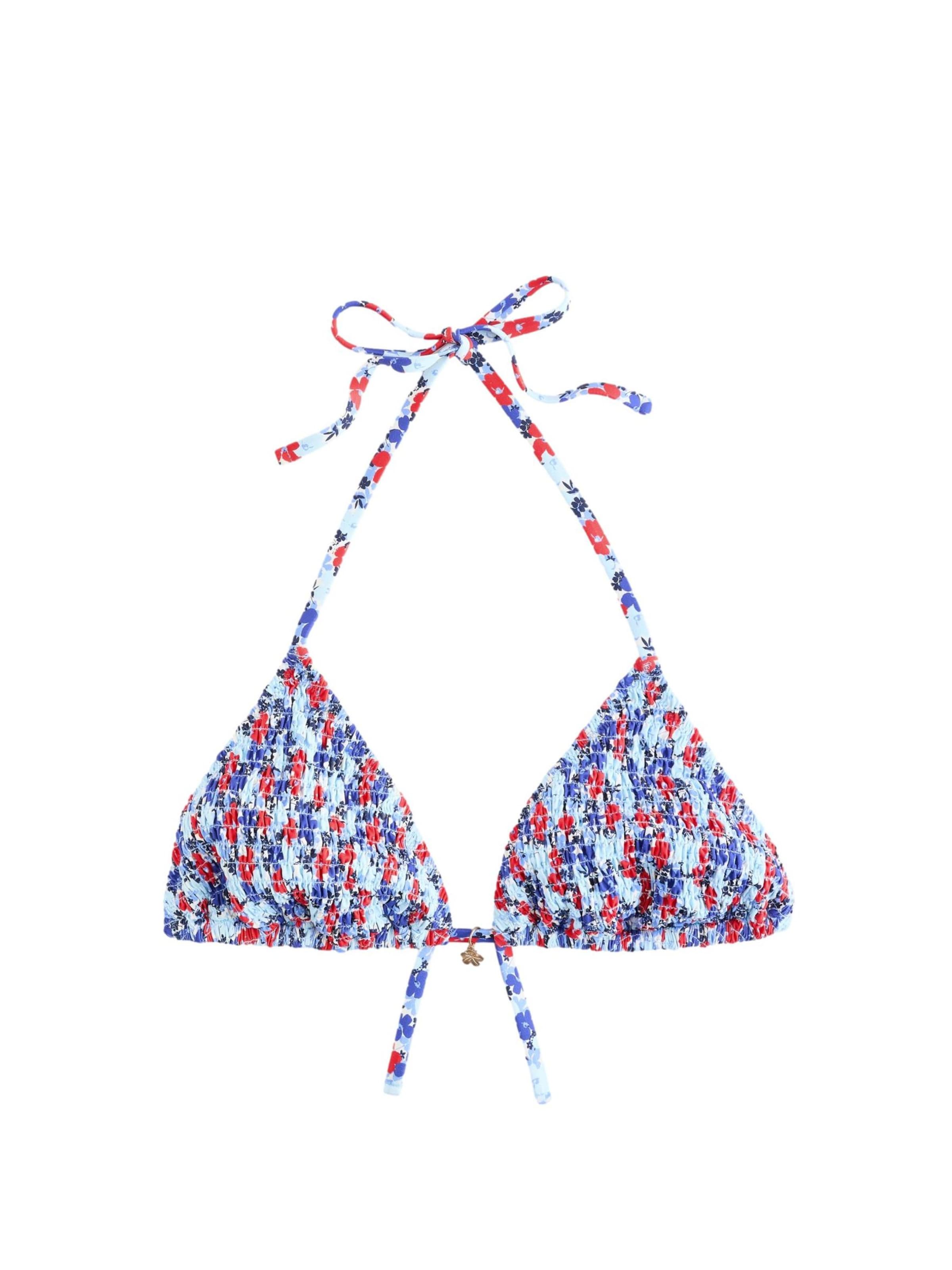 Next Triangle Bikini top in Blue: front