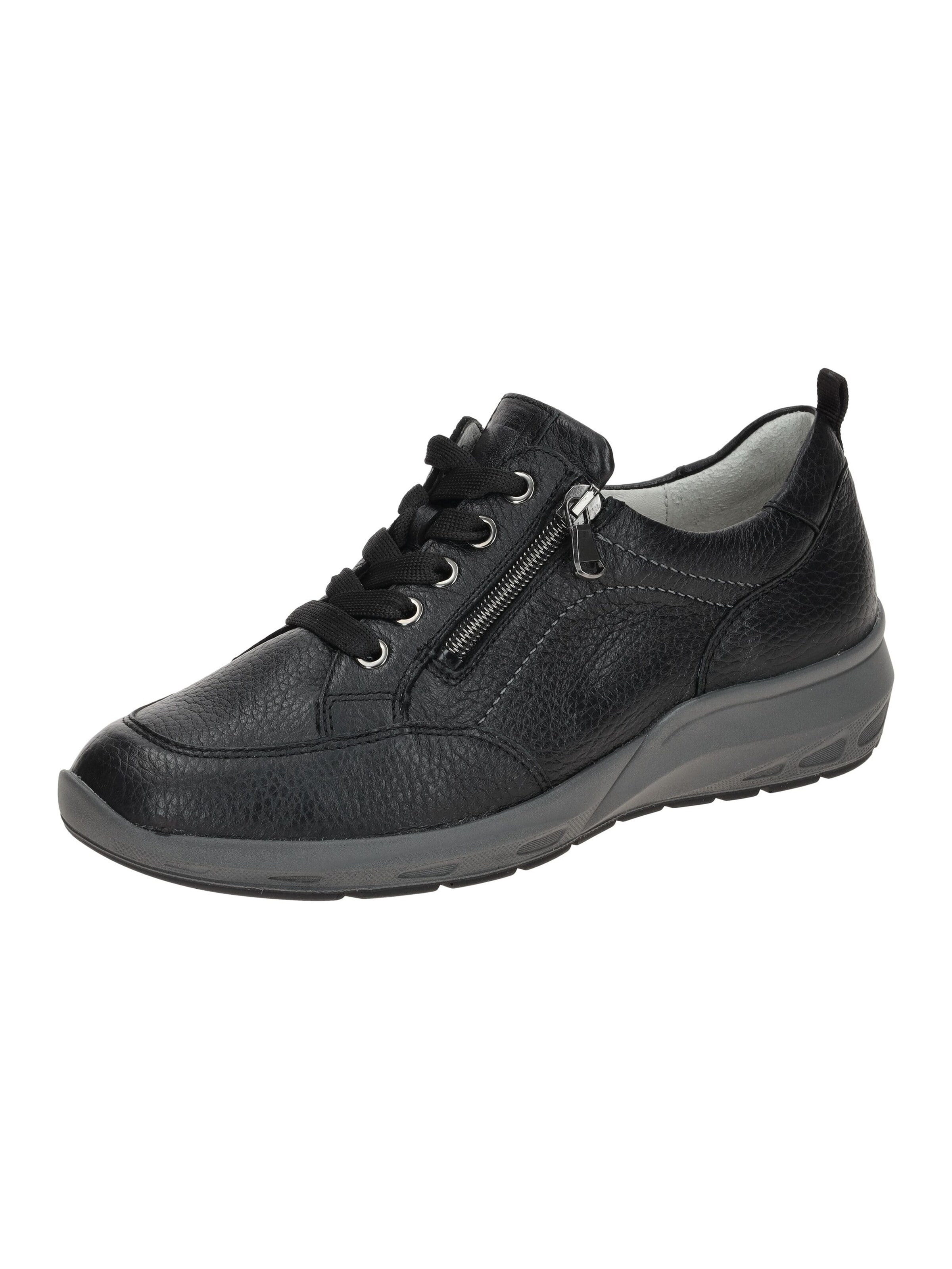 WALDLÄUFER Schnürschuh 'Waldläufer Tonia Schuhe schwarz M-Weite Glattleder 831001'‌‌‌‌‌‌‌‌‌ in Schwarz: Vorderseite