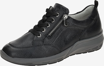 WALDLÄUFER Schnürschuh 'Waldläufer Tonia Schuhe schwarz M-Weite Glattleder 831001' in Schwarz: Vorderseite