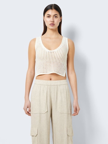 Noisy may Knitted Top 'Hope' in White: front