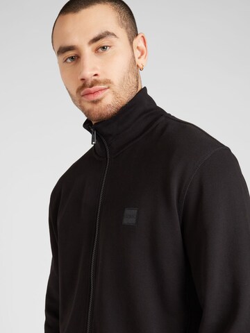 BOSS Zip-Up Hoodie 'Zestart' in Black