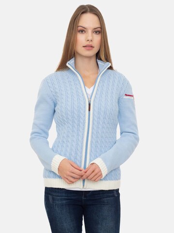 Sir Raymond Tailor Knit Cardigan 'Scottie' in Blue: front