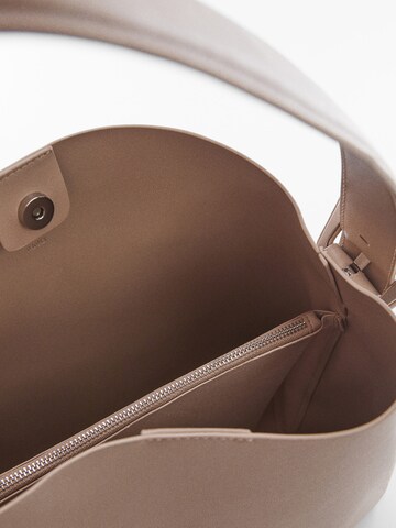 MANGO Skuldertaske 'LUCIA' i beige