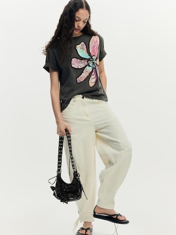 Desigual Koszulka 'Floral ' w kolorze szary