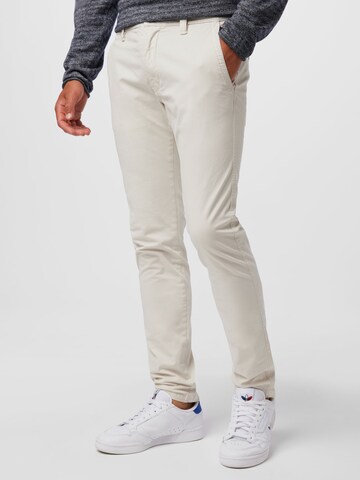 s.Oliver - Slimfit Pantalón chino 'Austin' en blanco: frente