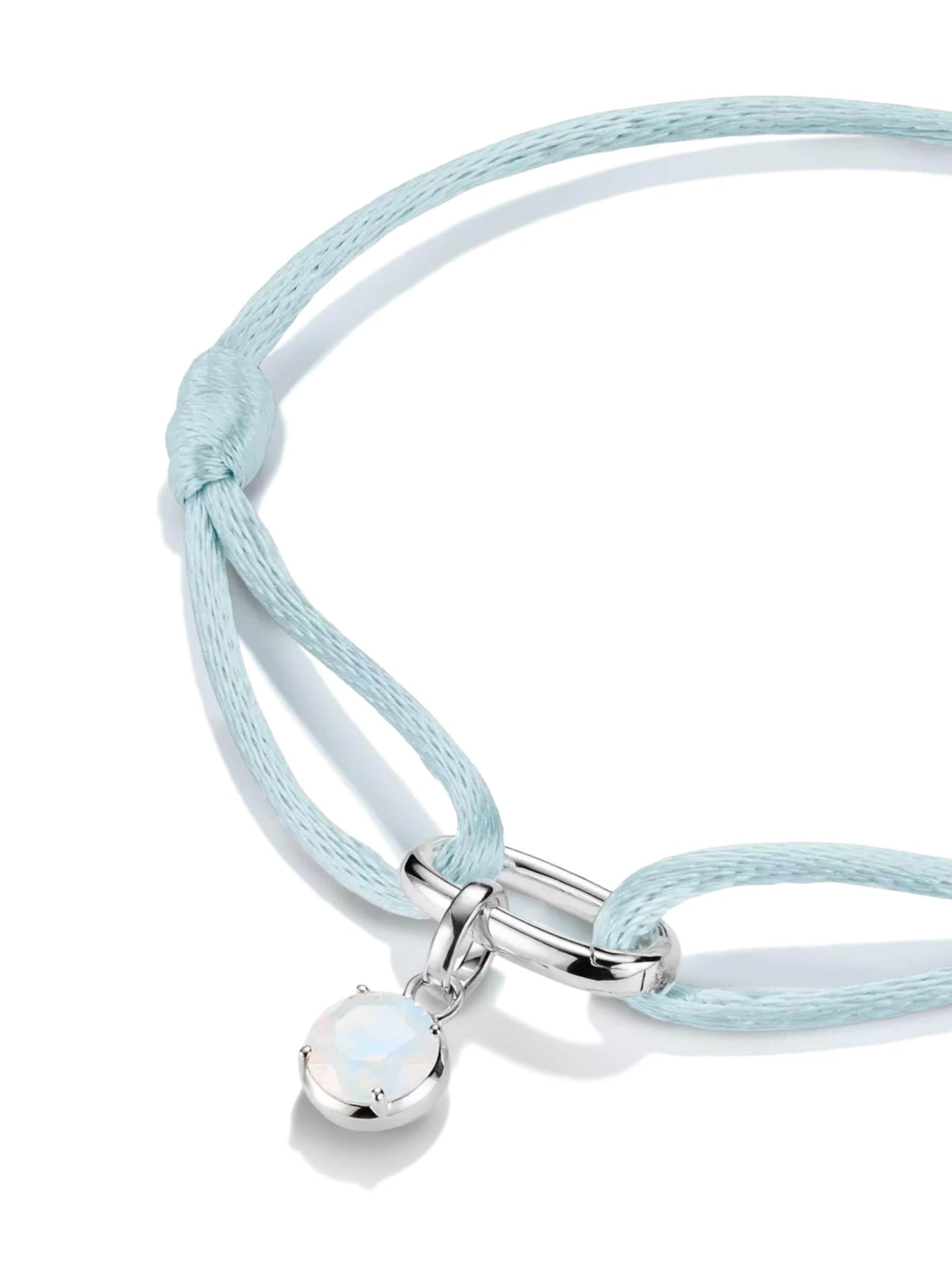 Thomas Sabo Bracelet 'Silver Textile Bracelet Light Blue Connect' in Blue
