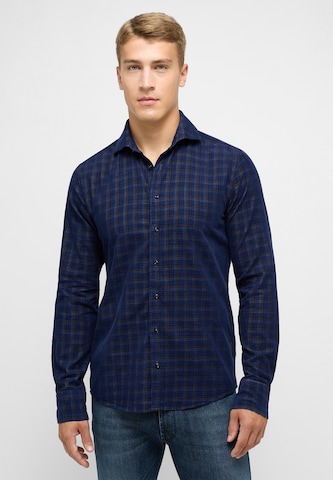 ETERNA Slim fit Overhemd in Blauw: voorkant