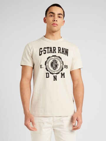 G-Star RAW Тениска в бежово: отпред