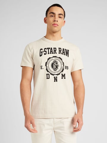 G-Star RAW Μπλουζάκι σε μπεζ: μπροστά