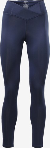 Reebok Skinny Sportbroek in Blauw: voorkant