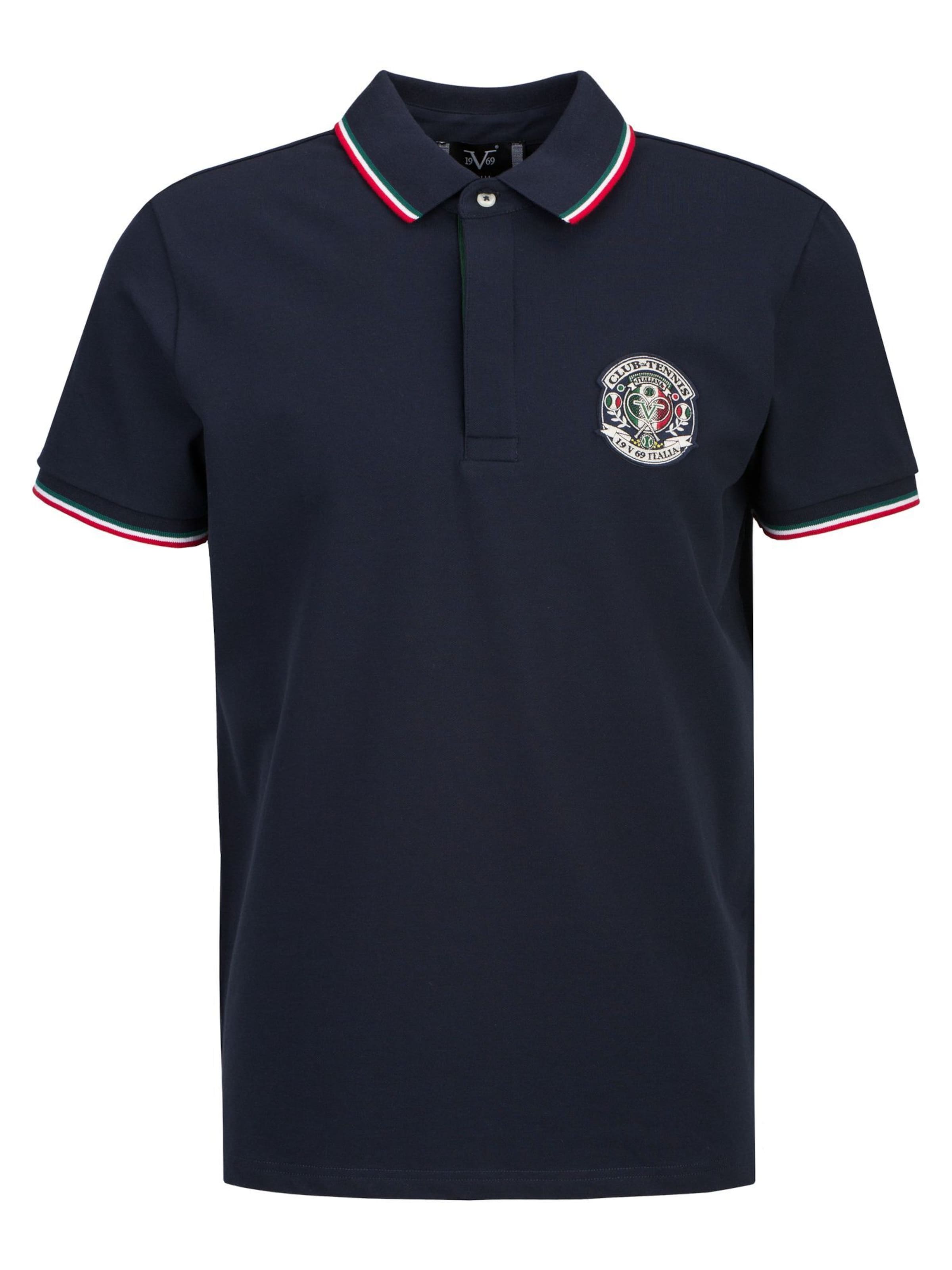 Maglietta 'Emilio' di 19V69 ITALIA in blu: frontale