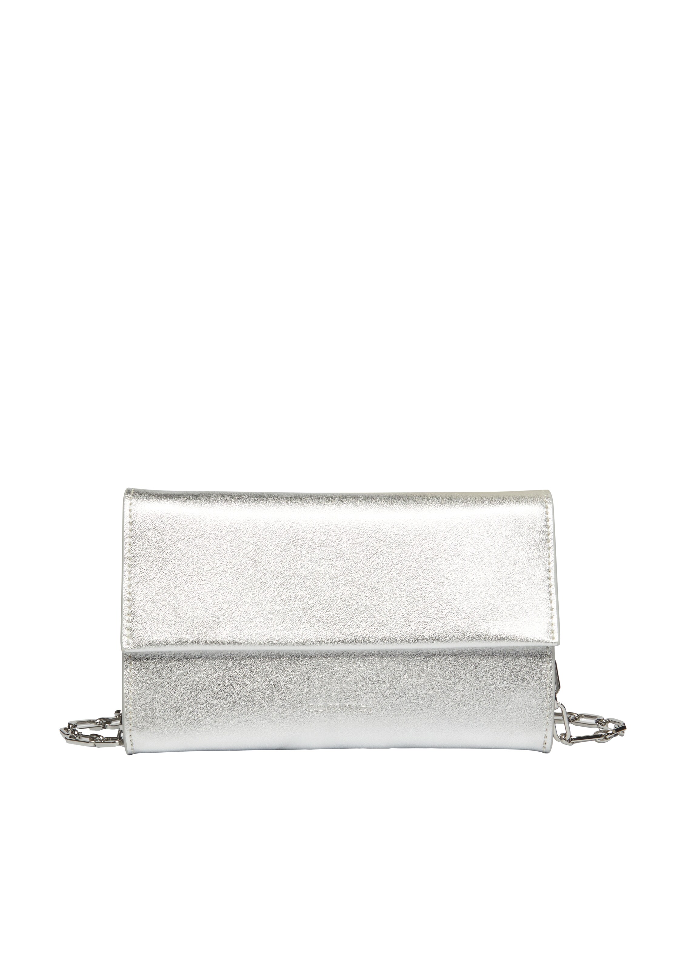 COMMA Clutch in Silber: Vorderseite