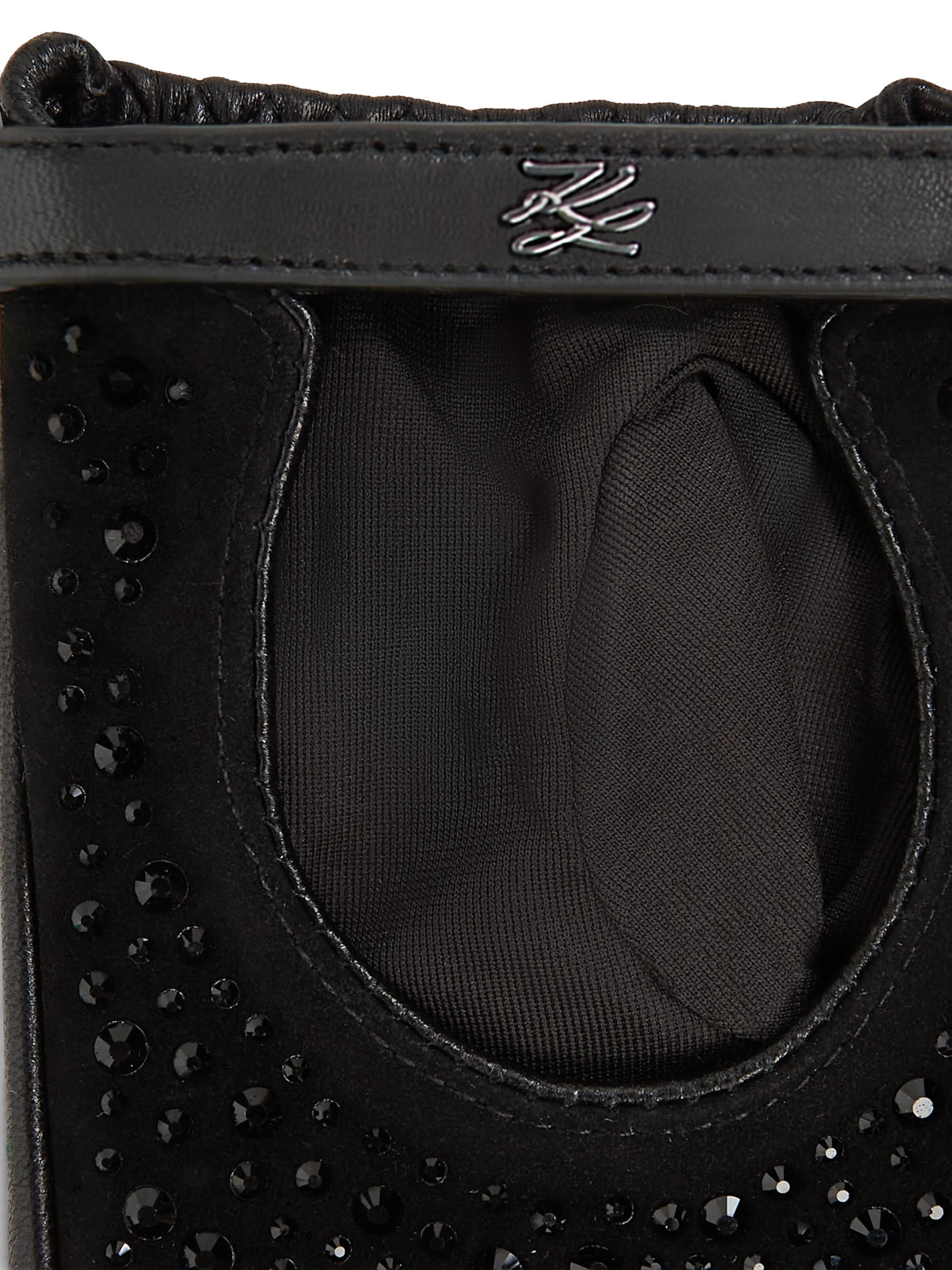 juoda Karl Lagerfeld Trumpos pirštinės be pirštų galų