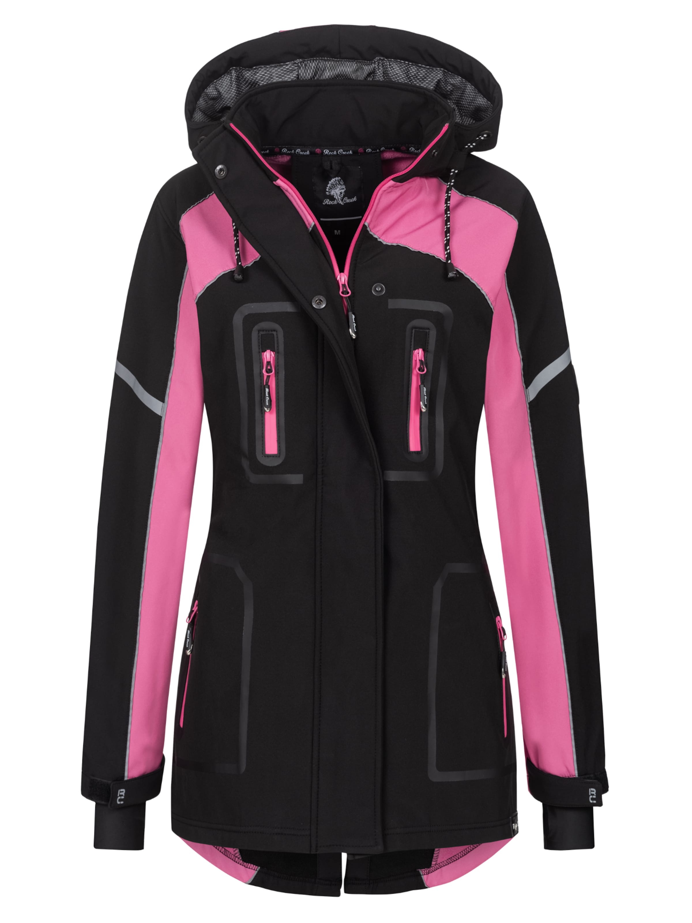 Rock Creek Jacke in silbergrau / pink / schwarz, Produktansicht