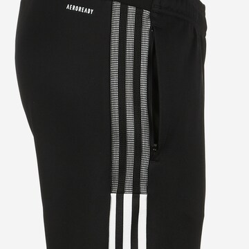 ADIDAS SPORTSWEAR Дънки Tapered Leg Спортен панталон 'Tiro 21' в черно