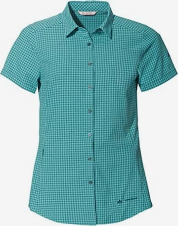 VAUDE Athletic Button Up Shirt 'Seiland III' in Green: front