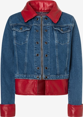Fenice Übergangsjacke 'Denim Leather signature' in Rot: Vorderseite