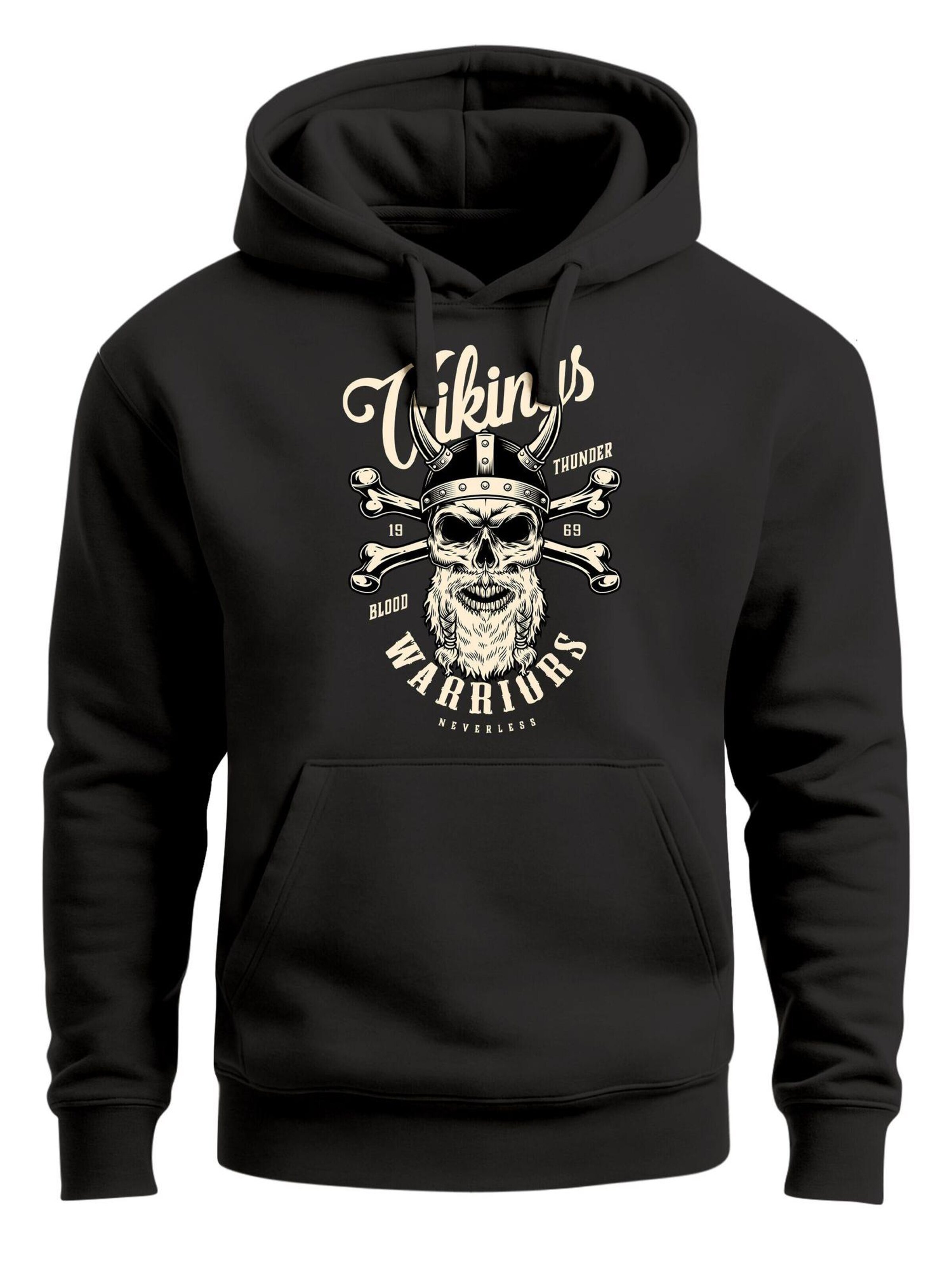 Neverless Sweatshirt 'Vikinks Warriors'‌‌‌‌‌‌ in XS in schwarz, Produktansicht