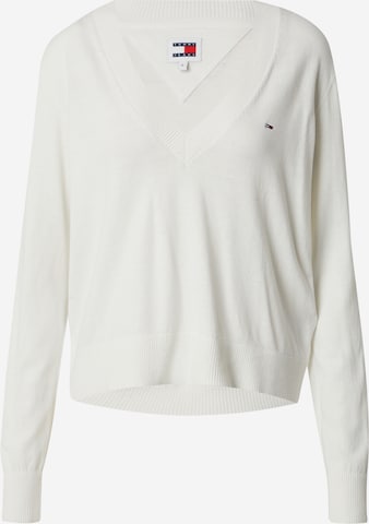 Tommy Jeans - Pullover 'ESSENTIAL' em branco: frente