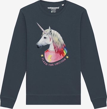 Watapparel Sweatshirt 'Flash, the unicorn' in Grey: front