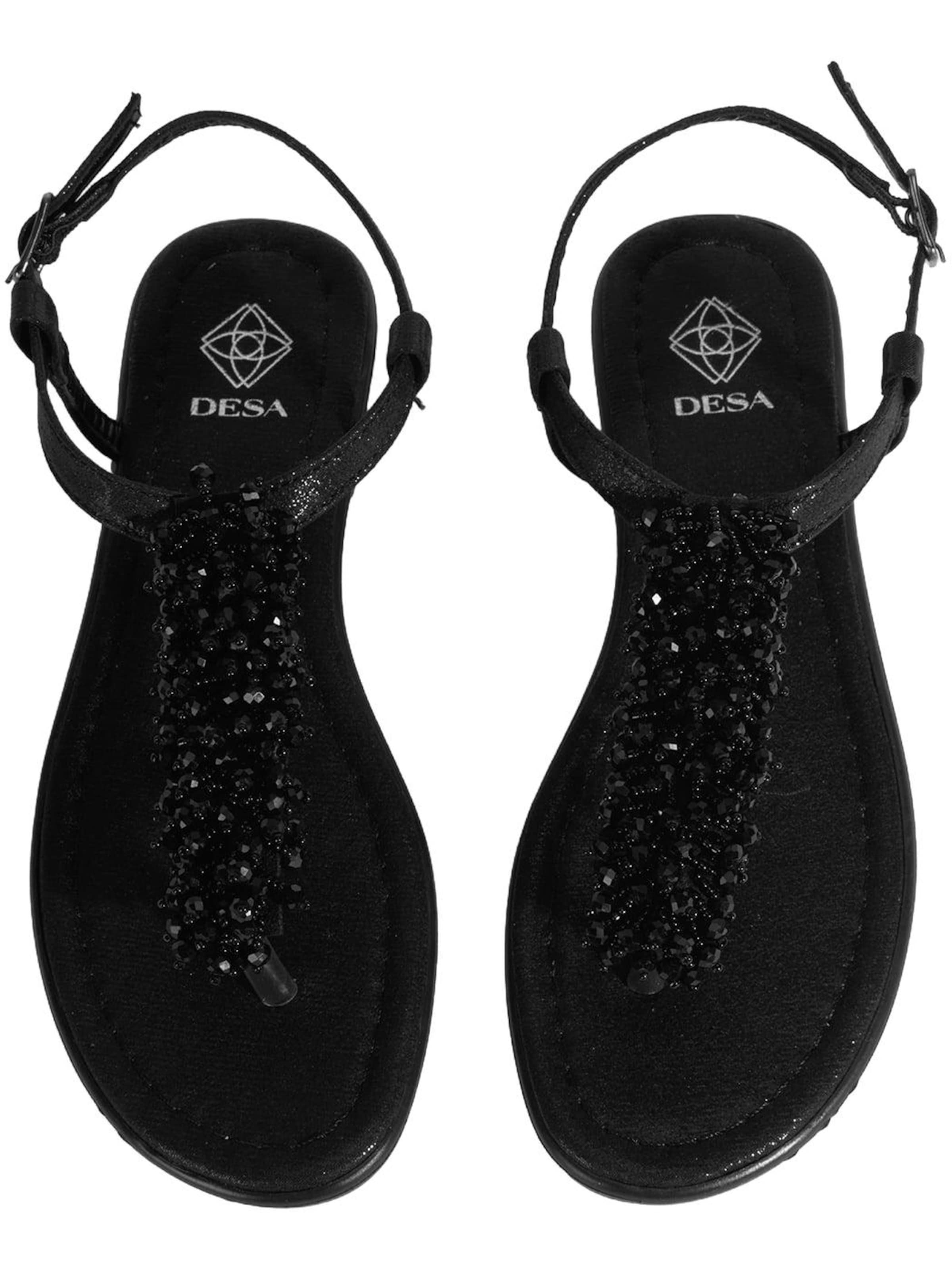 Desa Teenslipper 'Sandalen' in Zwart