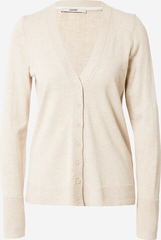 ESPRIT Knit Cardigan in Beige: front