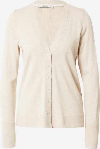 ESPRIT Gebreid vest in Beige: voorkant