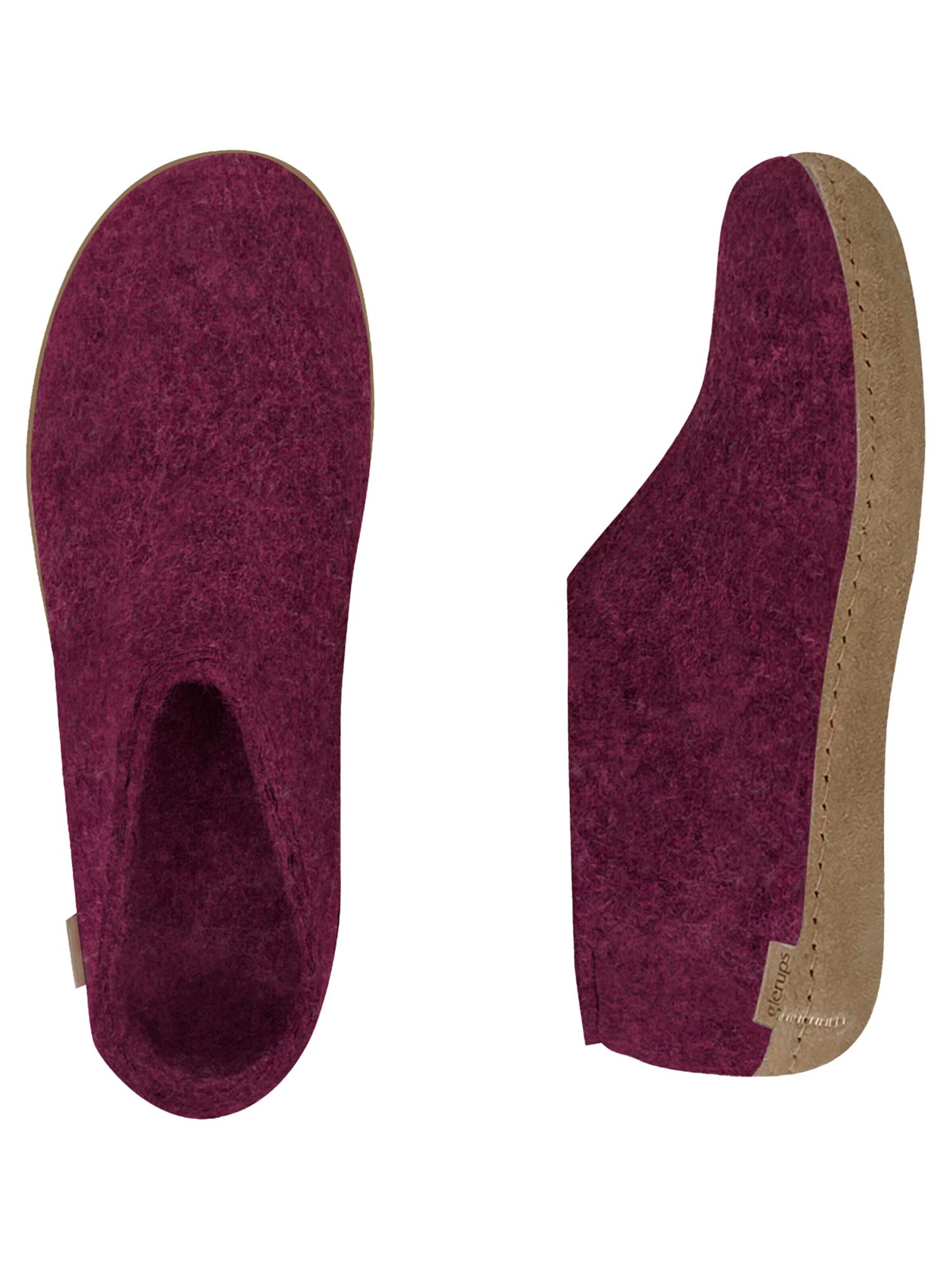 Glerups Slipper 'Ledersohle' in Purple