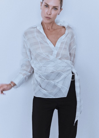MANGO Halenka 'CHECK' – béžová: přední strana