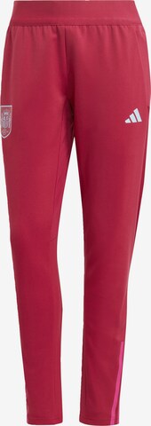 ADIDAS PERFORMANCE Tapered Workout Pants 'Spanien 2023' in Red: front