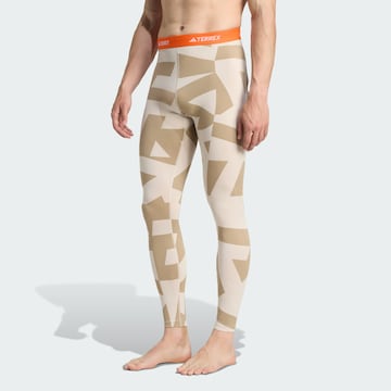 Skinny Pantaloni sportivi 'Multi Synthetic Base Layer' di ADIDAS TERREX in beige: frontale