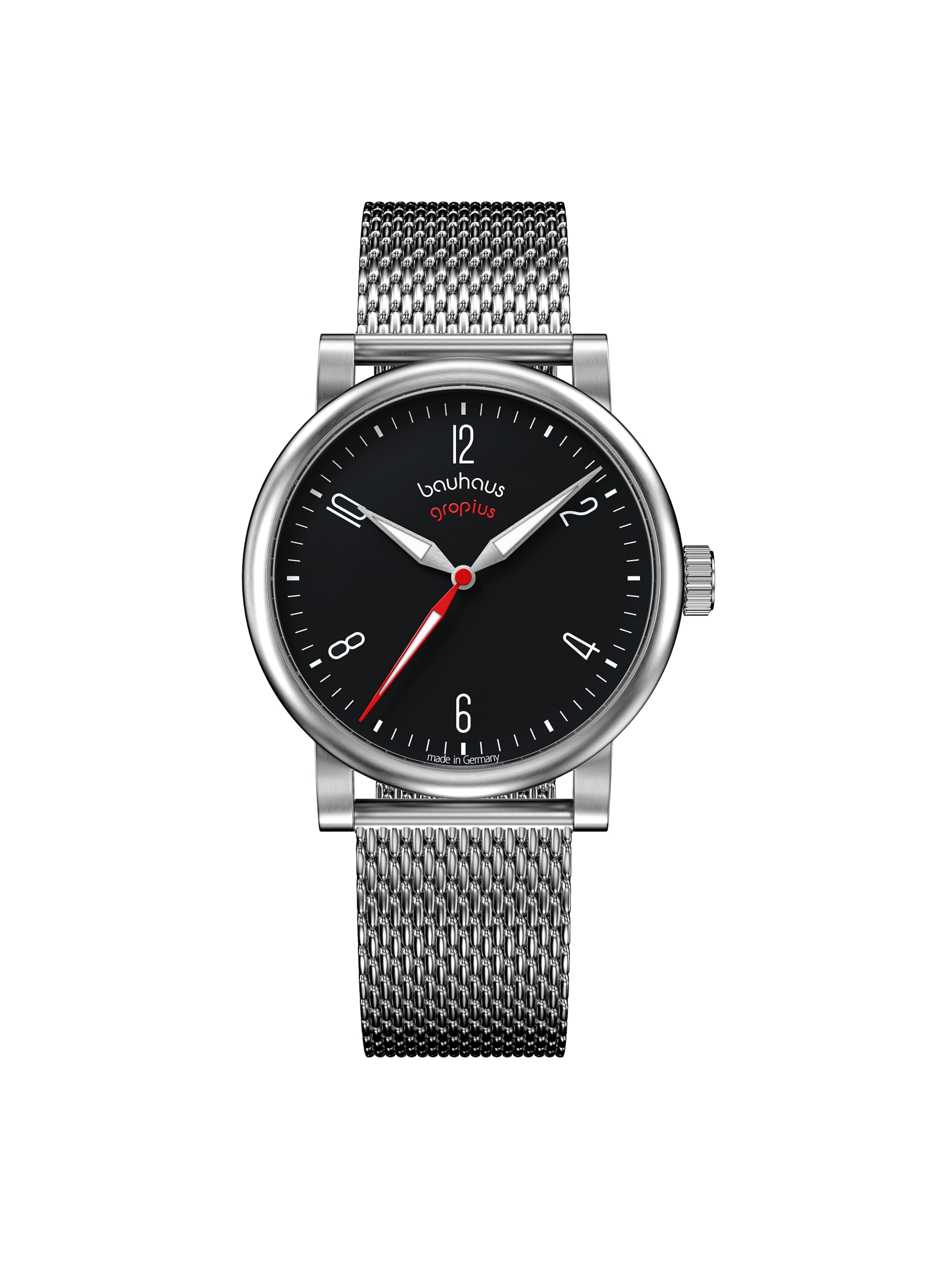WALTER GROPIUS Analog Watch 'KONTUR' in Silver: front