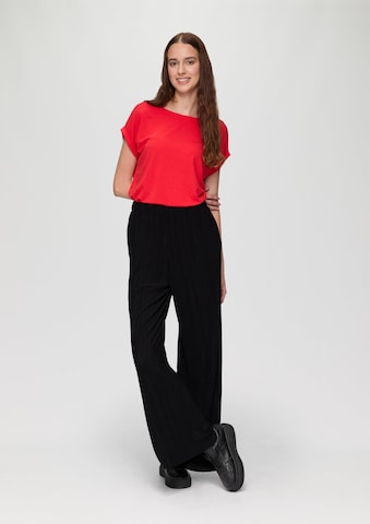 QS Wide Leg Hose in Schwarz